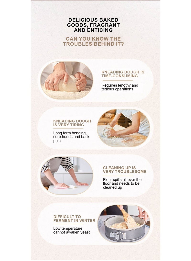 سوكاني آلة عجن العجين الأوتوماتيكية، سعة 5 لتر، وضعان للعجين الصيني والغربي، عجن بدرجة حرارة ثابتة، مؤقت ذكي، وعاء من الفولاذ المقاوم للصدأ - Image 5